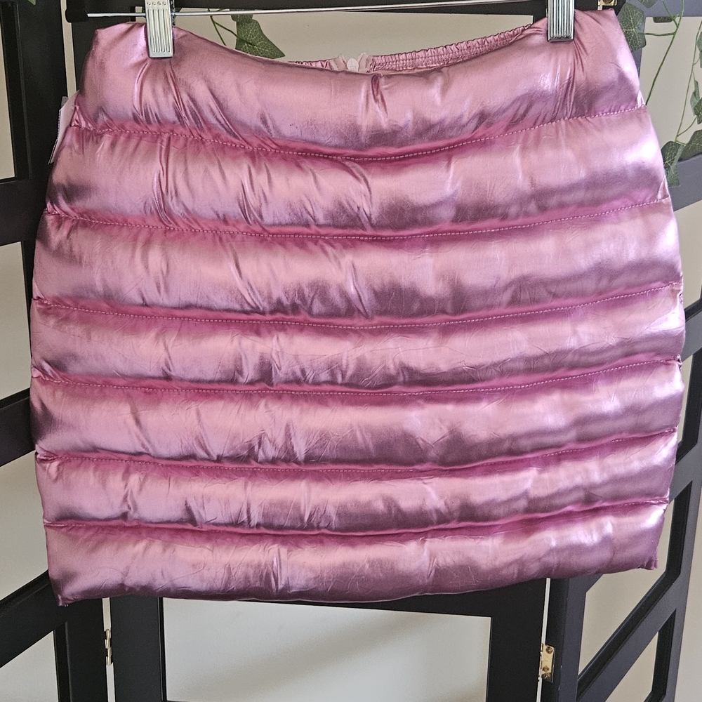 Pink Quilted Mini Skirt